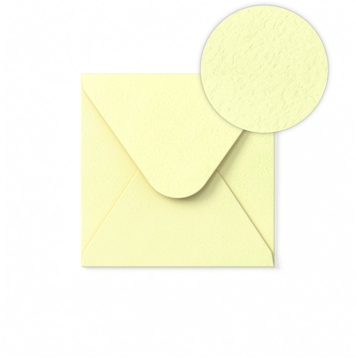 Elfenbensfarvet Kuvert med Hamret Struktur 130 x 130 mm