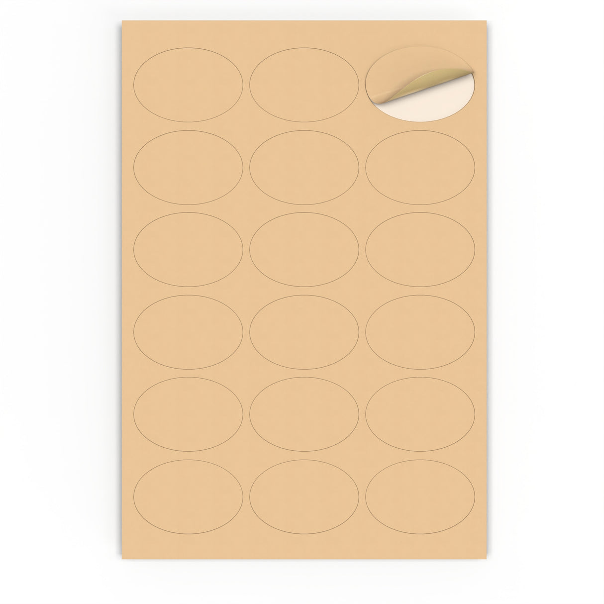 Ovale, klæbende mærkater