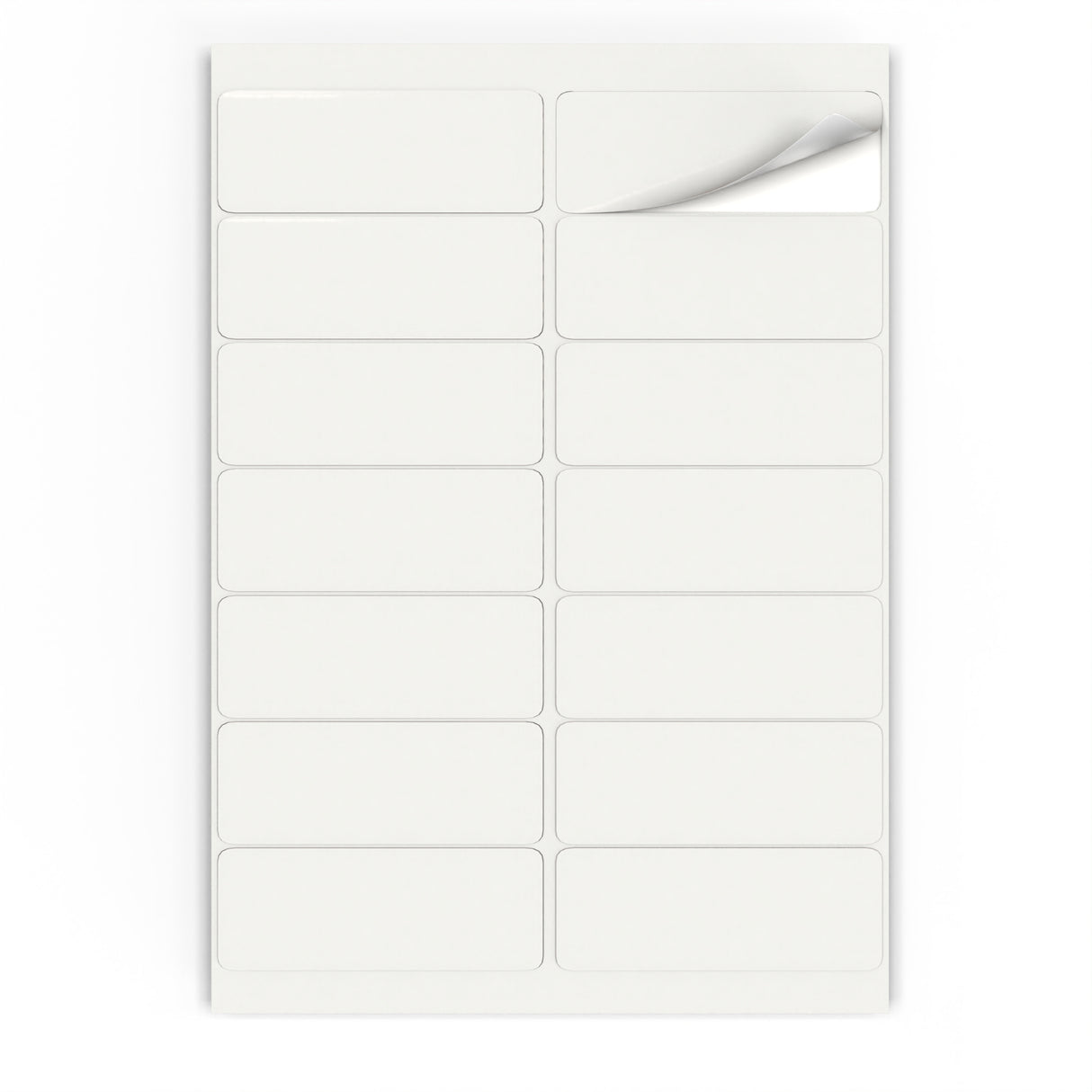 Rektangulære, klæbende mærkater