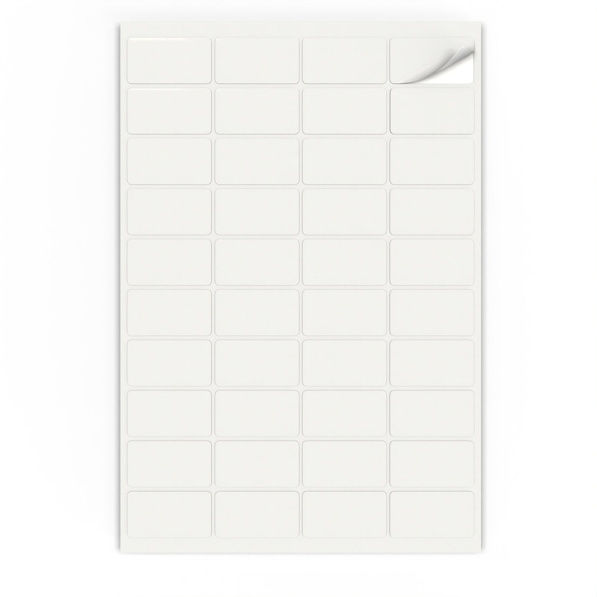 Rektangulære, klæbende mærkater