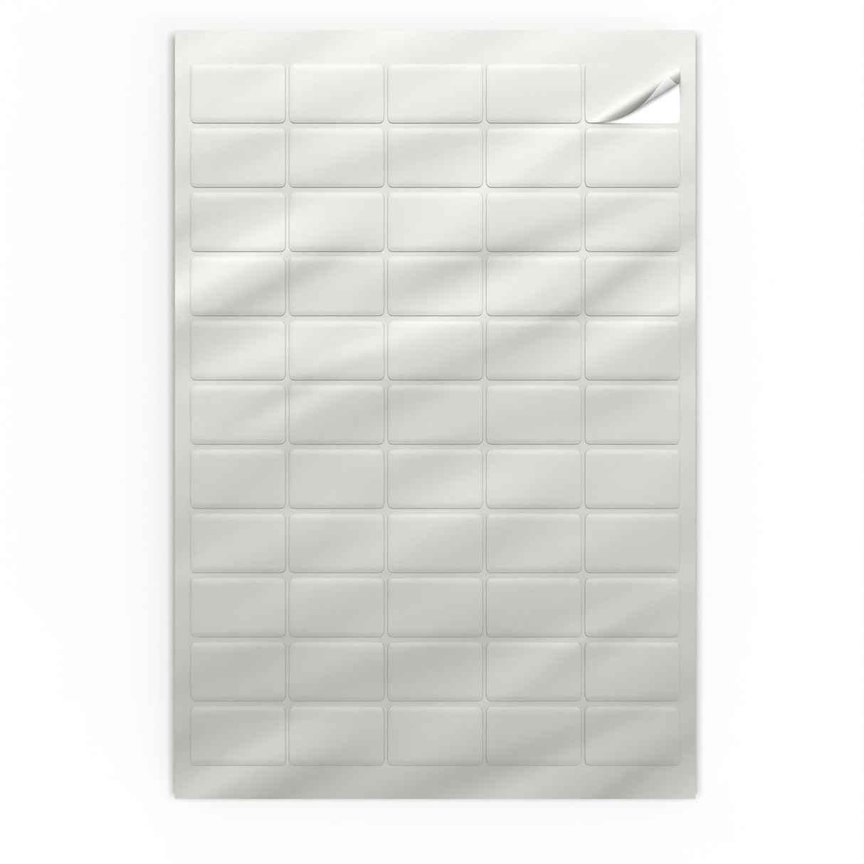 Rektangulære, klæbende mærkater