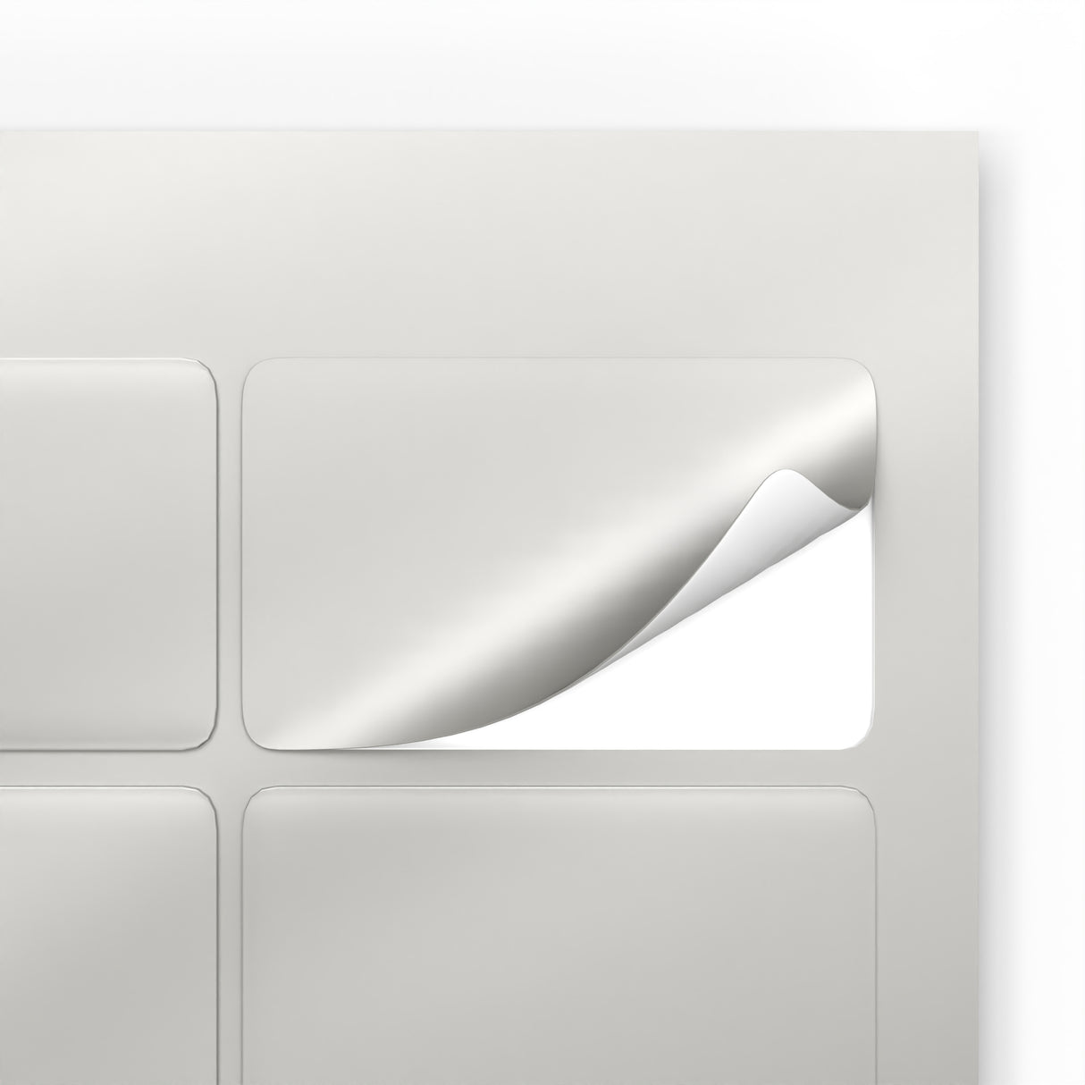 Rektangulære, klæbende mærkater