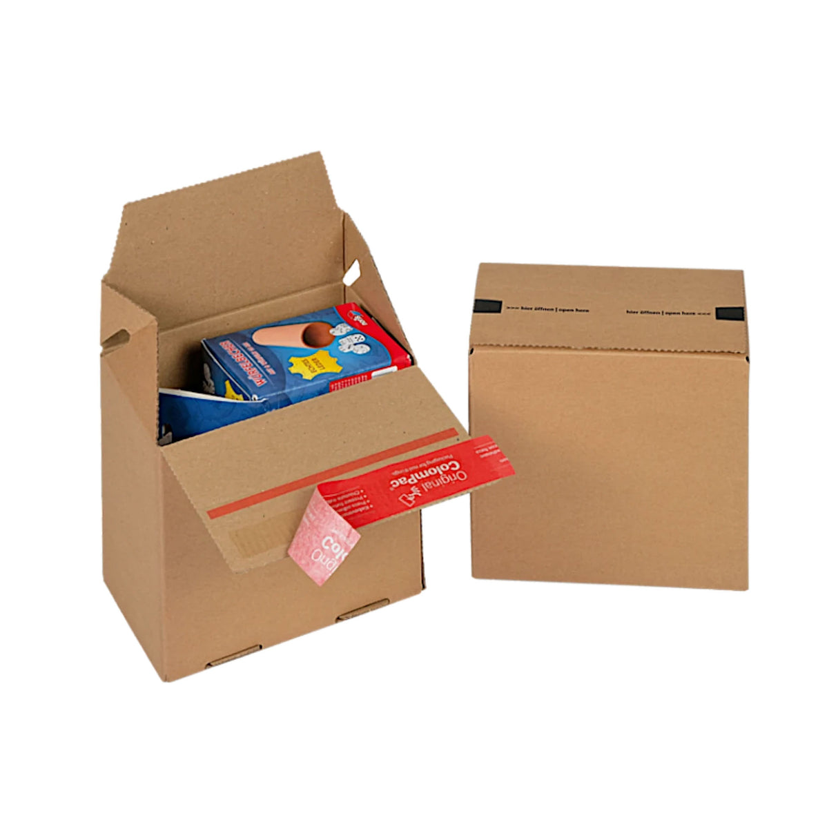 Papkasse med selvlukkende lukning til forsendelser