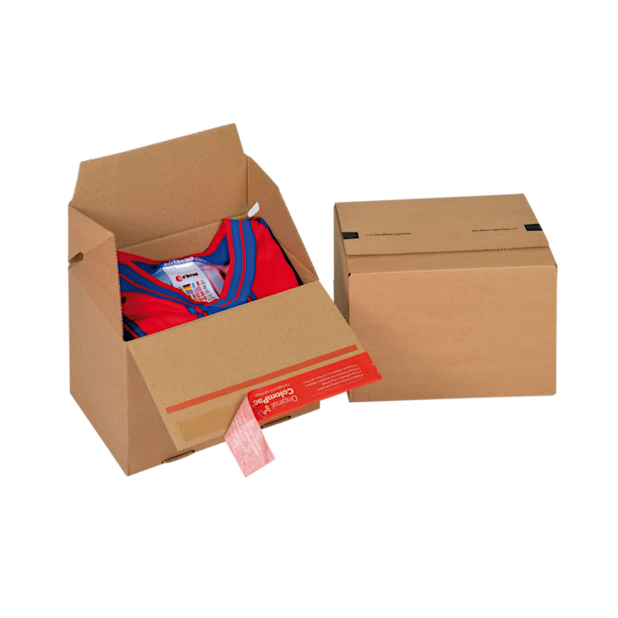 Papkasse med selvlukkende lukning til forsendelser