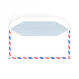 Hvid konvolut til luftpost med chevronkant 110x220 mm (DL)