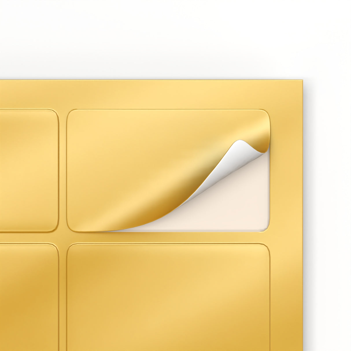 Rektangulære, klæbende mærkater