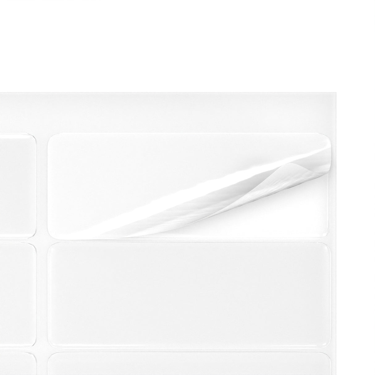 Rektangulære, klæbende mærkater