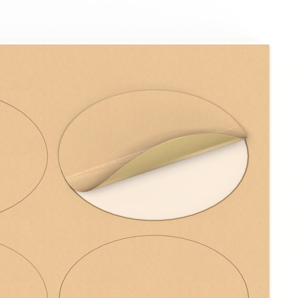 Ovale, klæbende mærkater