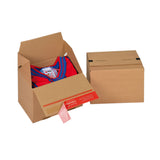 Papkasse med selvlukkende lukning til forsendelser
