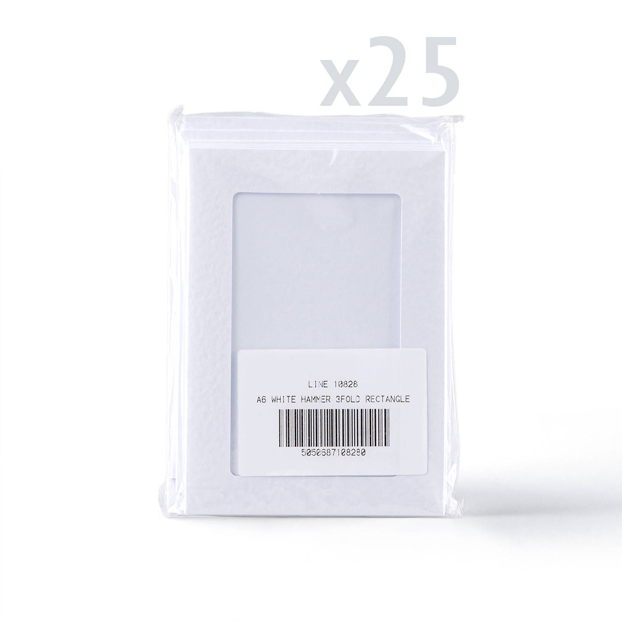 Hvide kort med hamret struktur og rektangulært udskåret vindue – pakke