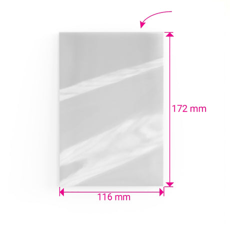 Åben cellofanpose med toplomme