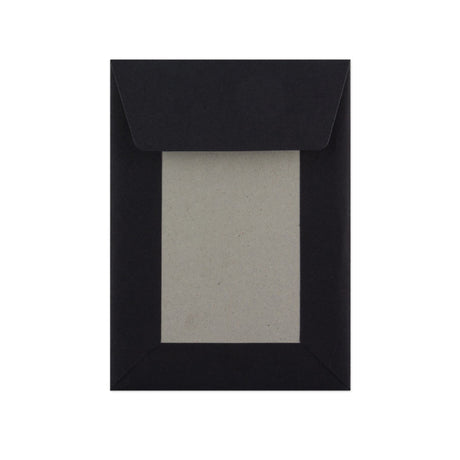 Sort Kuvert med Kartonbagside 162x114 mm (C6)